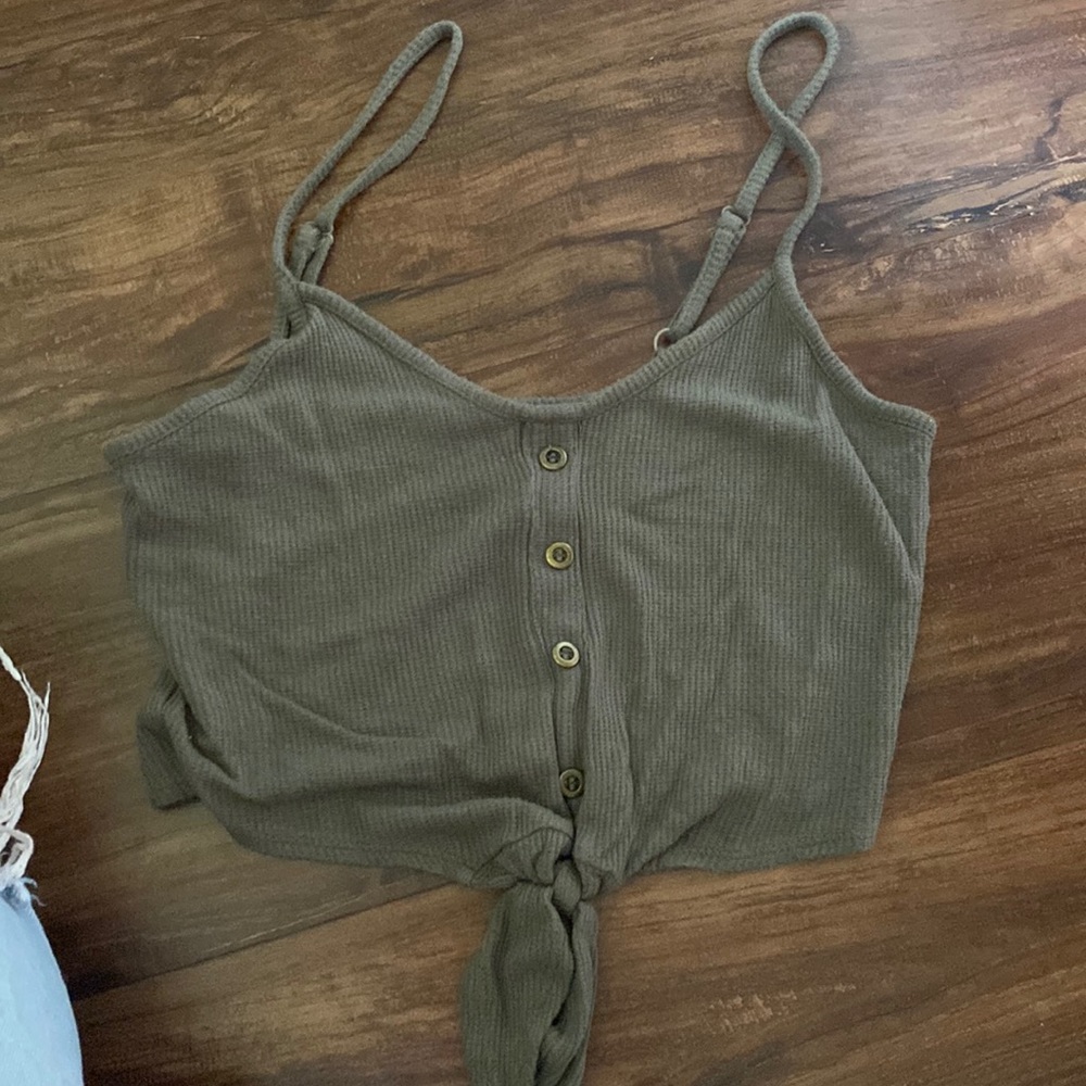 sage green crop top